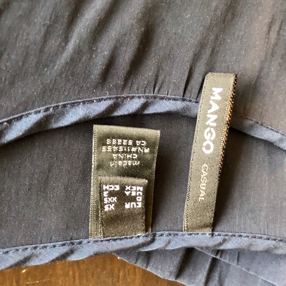 Mango Navy Blue Silk Dress - Picture 5 of 5